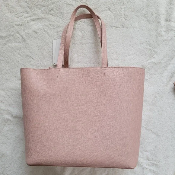 NEW Ted Baker Pink Giant Knot Bow Leather Shopper Tote Bag with Pouch MSRP
